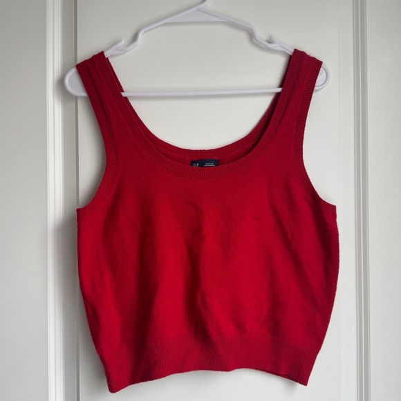 Gap red cropped sweater tank top - Picture 3 of 6